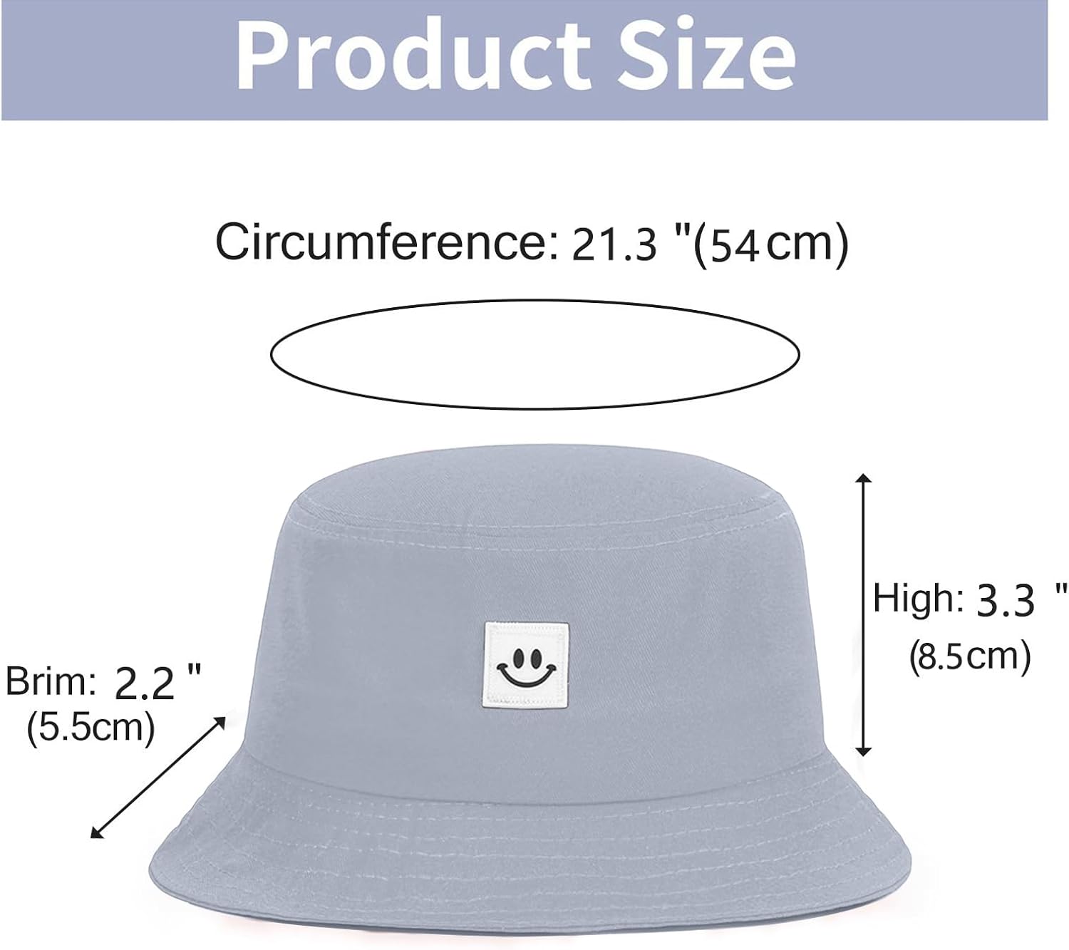 Kids Sun Hat Smile Face Bucket Hat for Girls Boys Summer Sun Protection Cotton Unisex Beach Cap