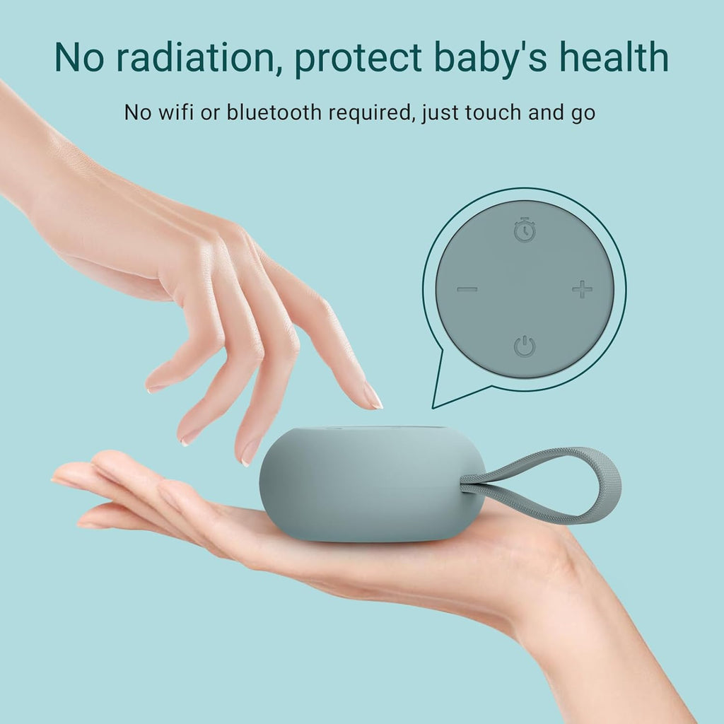 Portable Baby Sound Machine [White Noise for Babies Kids Adults][Sleep Soother][Timer Function][12 Soothing Sounds] 15 Hours Battery Life, Registry Gift,Shower,Clips on Baby Stroller.Slate