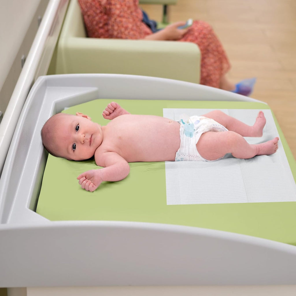 100pcs Disposable Changing Liner 2-ply Baby Changing Station Pad Disposable Changing Pads Diaper Changing Mat Portable Sanitary Liner Refills for Commercial Restrooms (White)