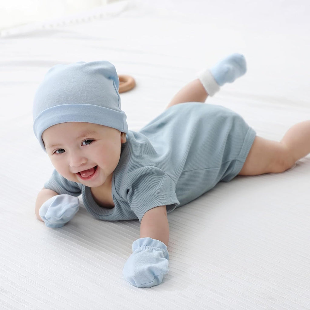 Newborn Baby Boy Girl Short Sleeve Bodysuits Cotton One-Piece Baby Clothes 6-Pack