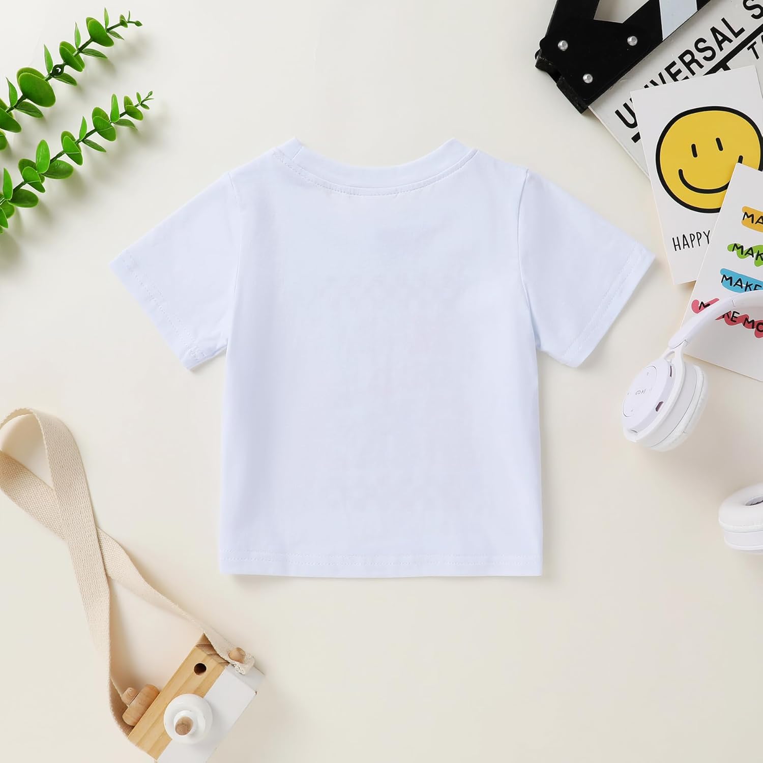 Happy Town Toddler Clothes Baby Boy Girl Smiley Face Shirt Short Sleeve T-Shirt Tee Summer Tops Outfits