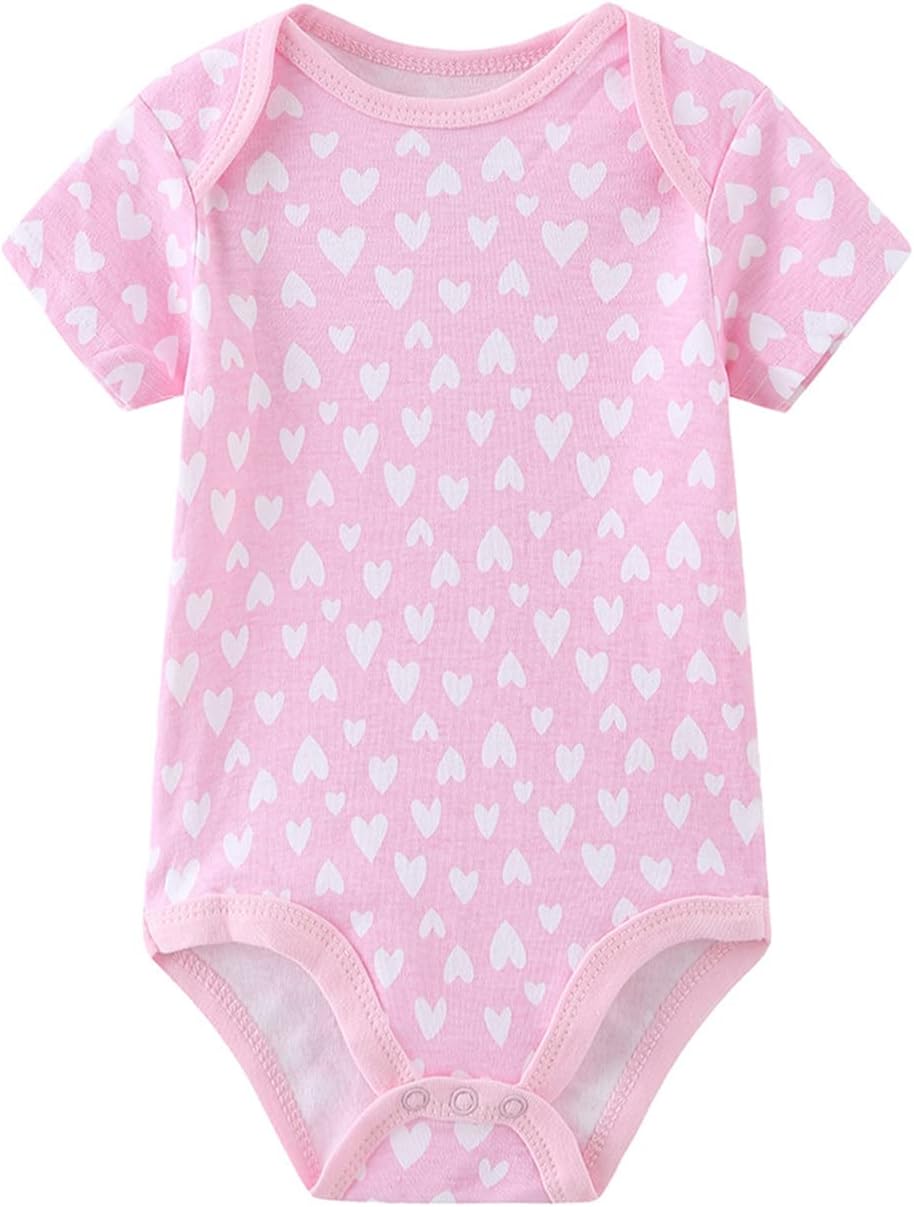 Baby Bodysuit Short Sleeve one-Piece Newborn Baby Clothes for Baby Boy and Girls