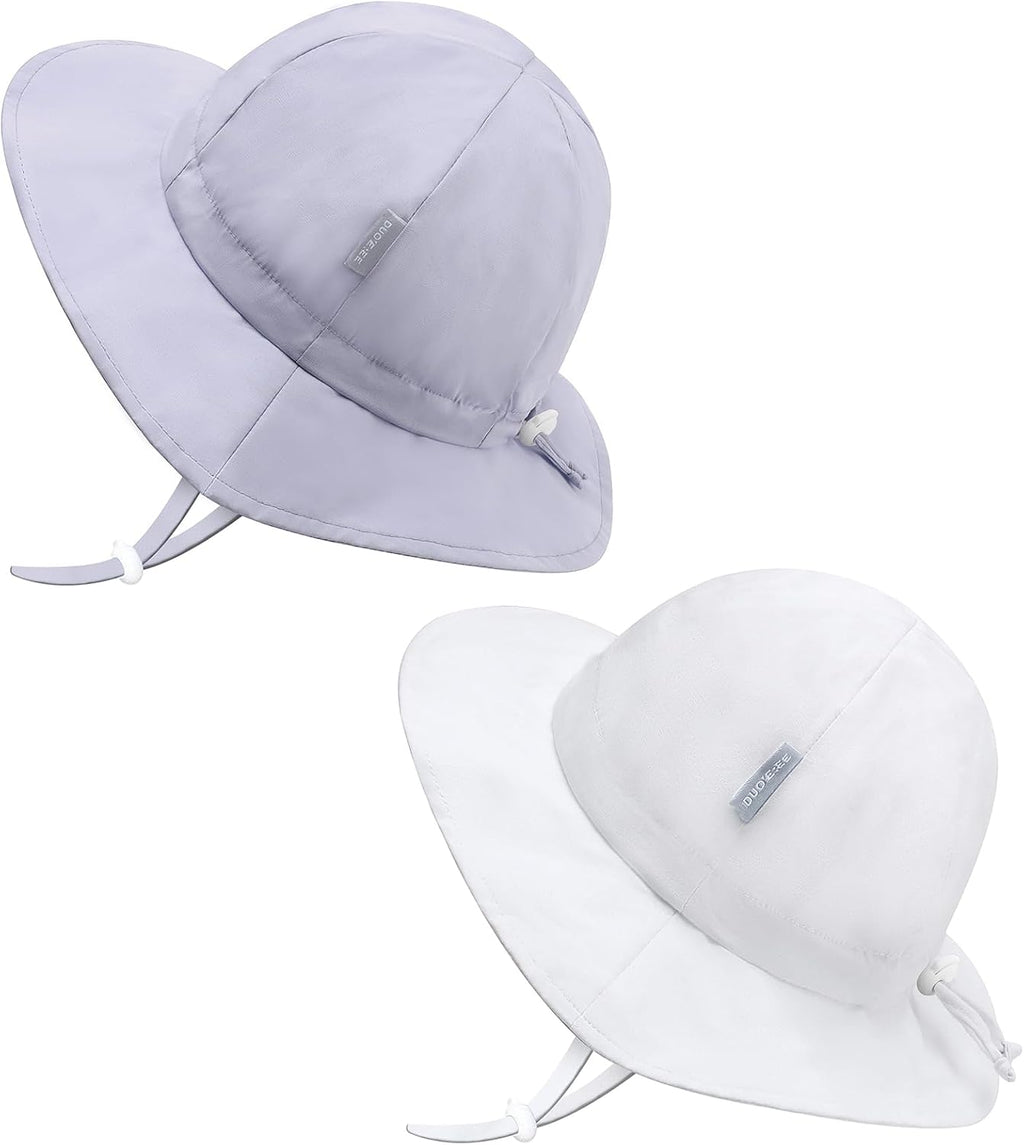 UPF 50+ Baby Bucket Hat - Wide Brim Sun Protection Beach Cap for Girls - Cute & Adjustable Toddler Hat