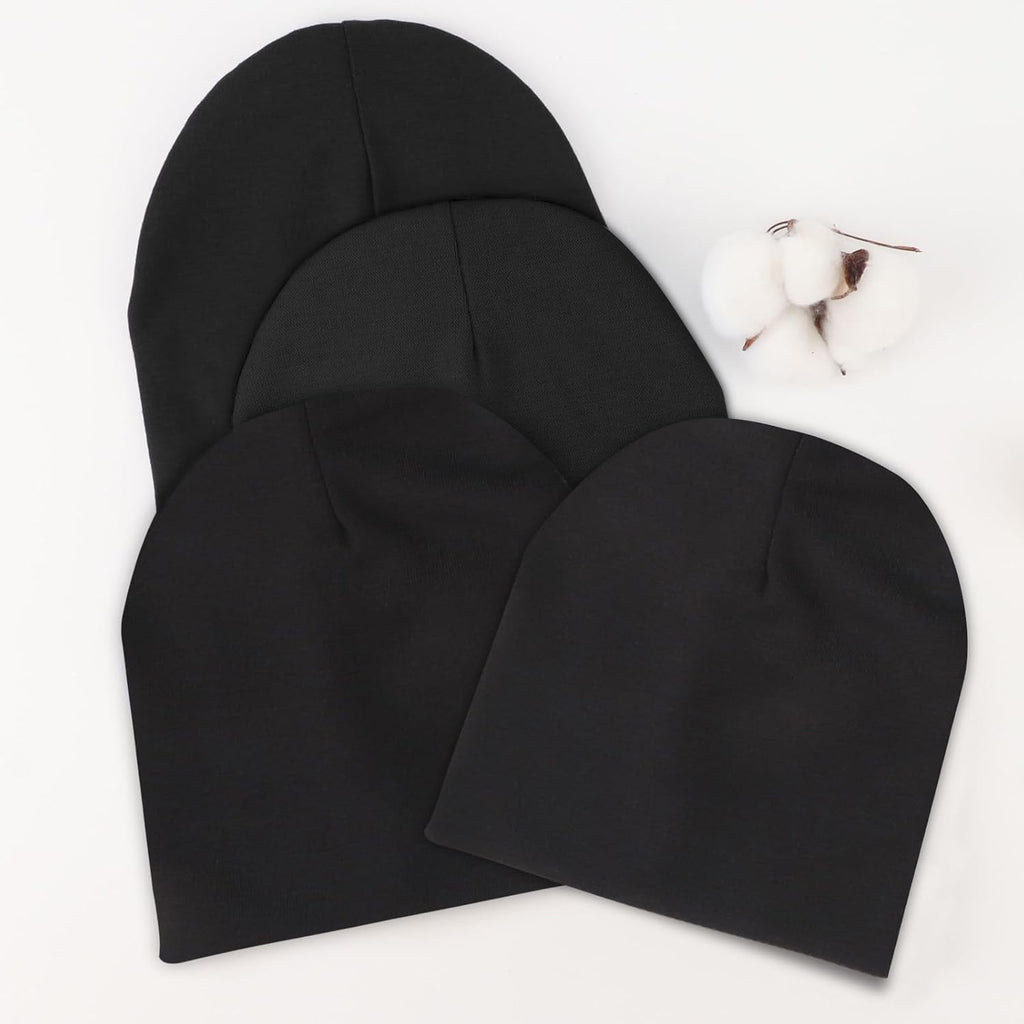 DRESHOW BQUBO 4 Pieces Baby Beanie Newborn Toddler Soft Cute Knit Hat Hospital Hats for Baby Boys Infant Cap Beanies