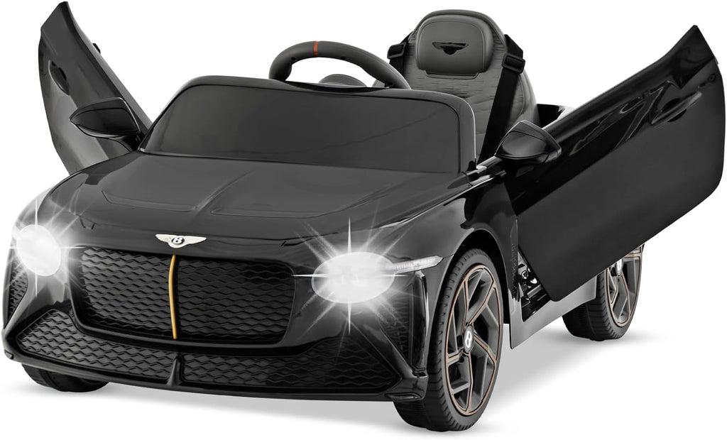 Costzon Ride on Car, 12V Licensed Bentley Bacalar Battery Powered Kids' Electric Vehicles w/Remote Control, Scissor Doors, Wireless Connection, Lights/Sound Effects, Kids Car Toys for Toddlers(Black)