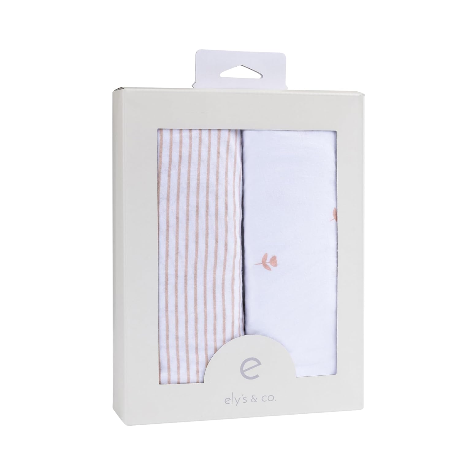 Ely’s & Co. Changing Pad Cover, Diaper Changing Table Sheets, 2 Pack, Cradle Sheet Set for Baby Girls, 100% Jersey Knit Cotton, Pink Tulip Collection, 32”x16”x5”