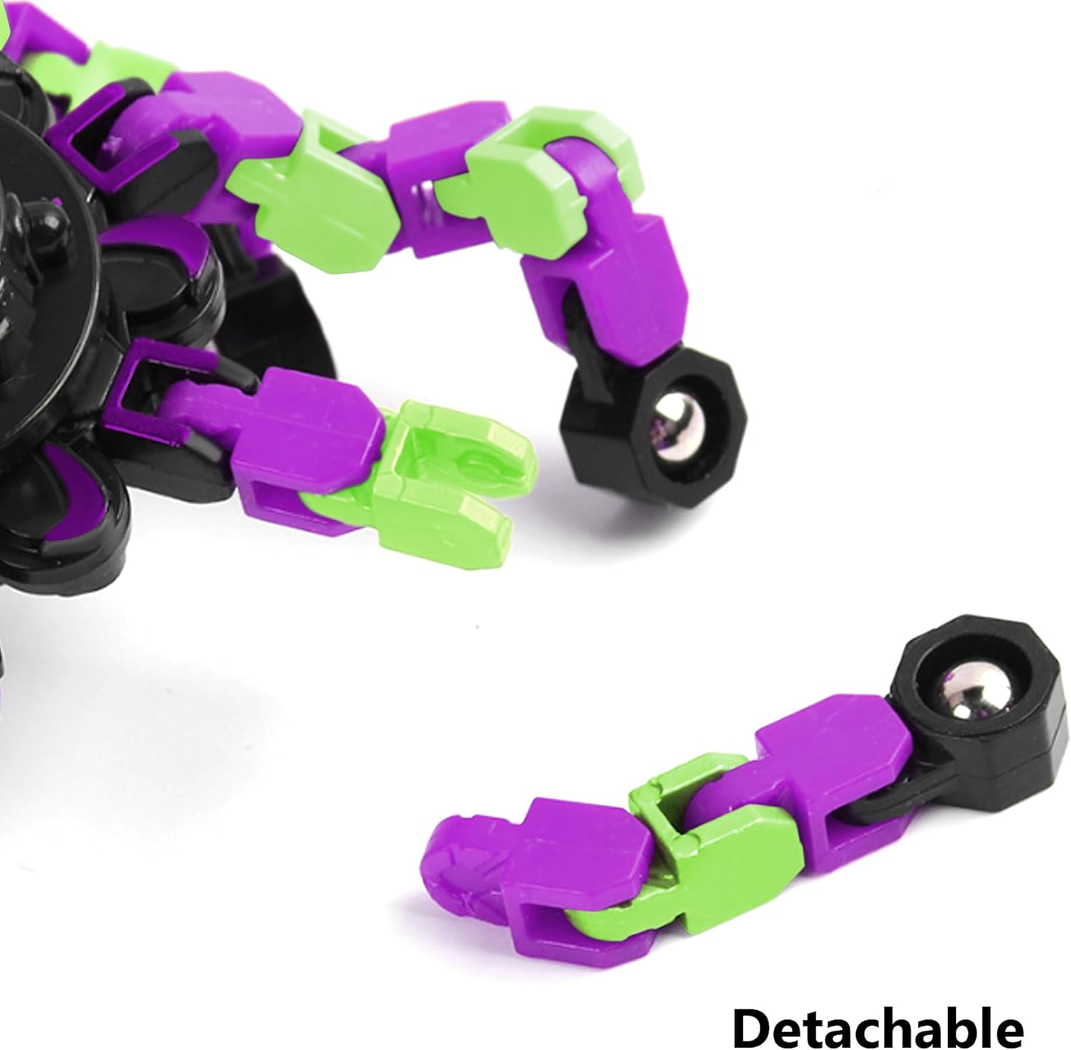 Fidget Spinners, DIY Transformable Chain Robot Finger Spinner, Glow in The Dark Deformable Creative Mechanical Gyro Toy Stress Relief Toy Fidget Fingertip Toy for Kids and Adults (2 Pack)