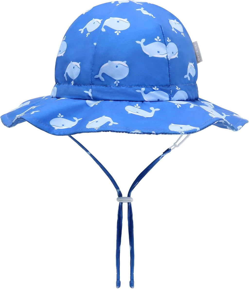 UPF 50+ Baby Bucket Hat - Wide Brim Sun Protection Beach Cap for Girls - Cute & Adjustable Toddler Hat