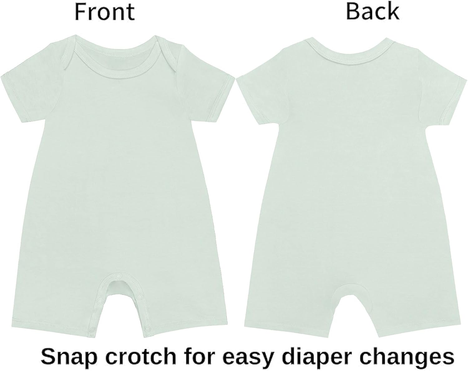 GUISBY Rayon Baby Pajamas, Short Sleeve Footless Rompers, Snap Closure Sleeper for Boy Girls