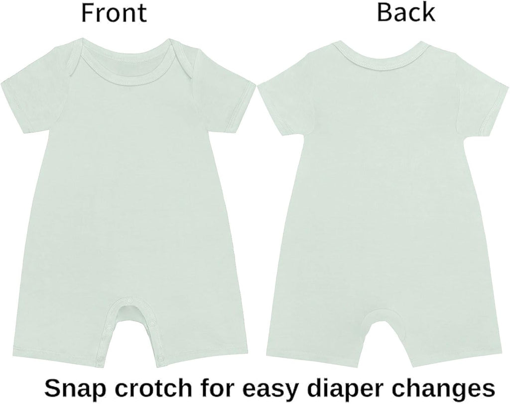 GUISBY Rayon Baby Pajamas, Short Sleeve Footless Rompers, Snap Closure Sleeper for Boy Girls