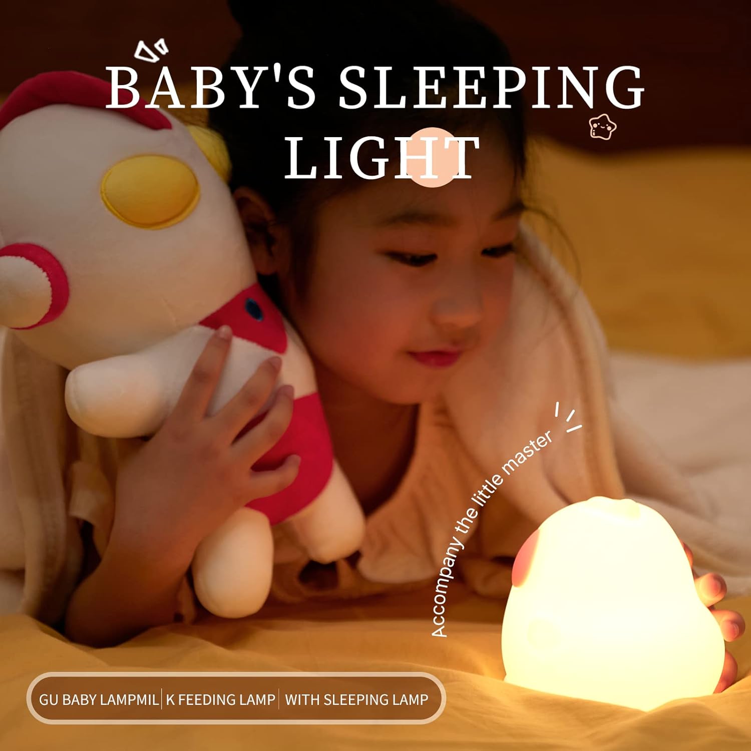 Cute Duck Lamp, LED Squishy Animal Novelty Night Light, Rechargeable Touch Kawaii Lamp for Kids, Nursery Room Decor