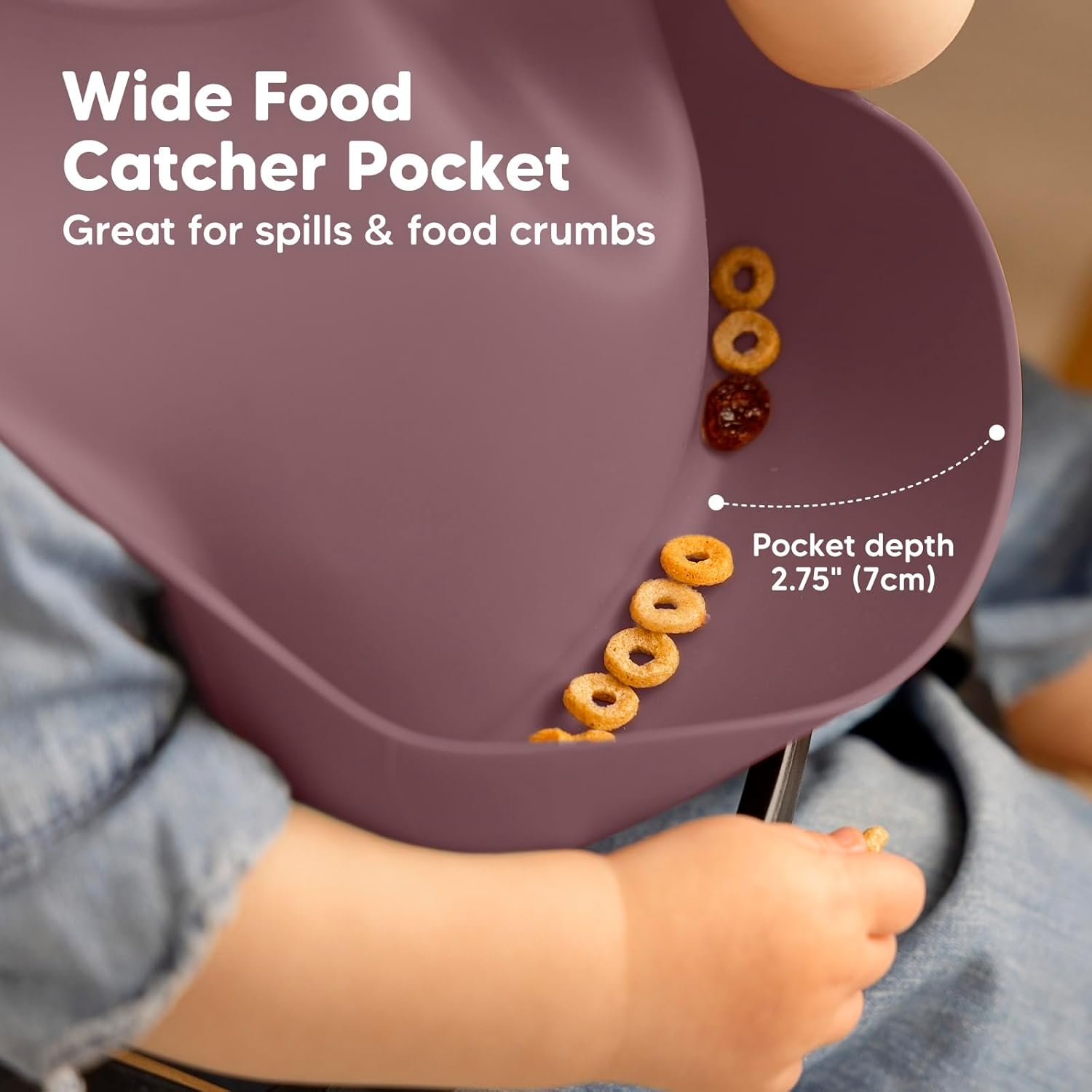 KeaBabies 2-Pack Silicone Baby Bibs for Eating - Sturdy Food-Grade Silicone Bibs for Babies Girl, Boy, Large Food Catcher, Clean & Put On Easily, Waterproof Toddler Feeding Essentials (Rocky)