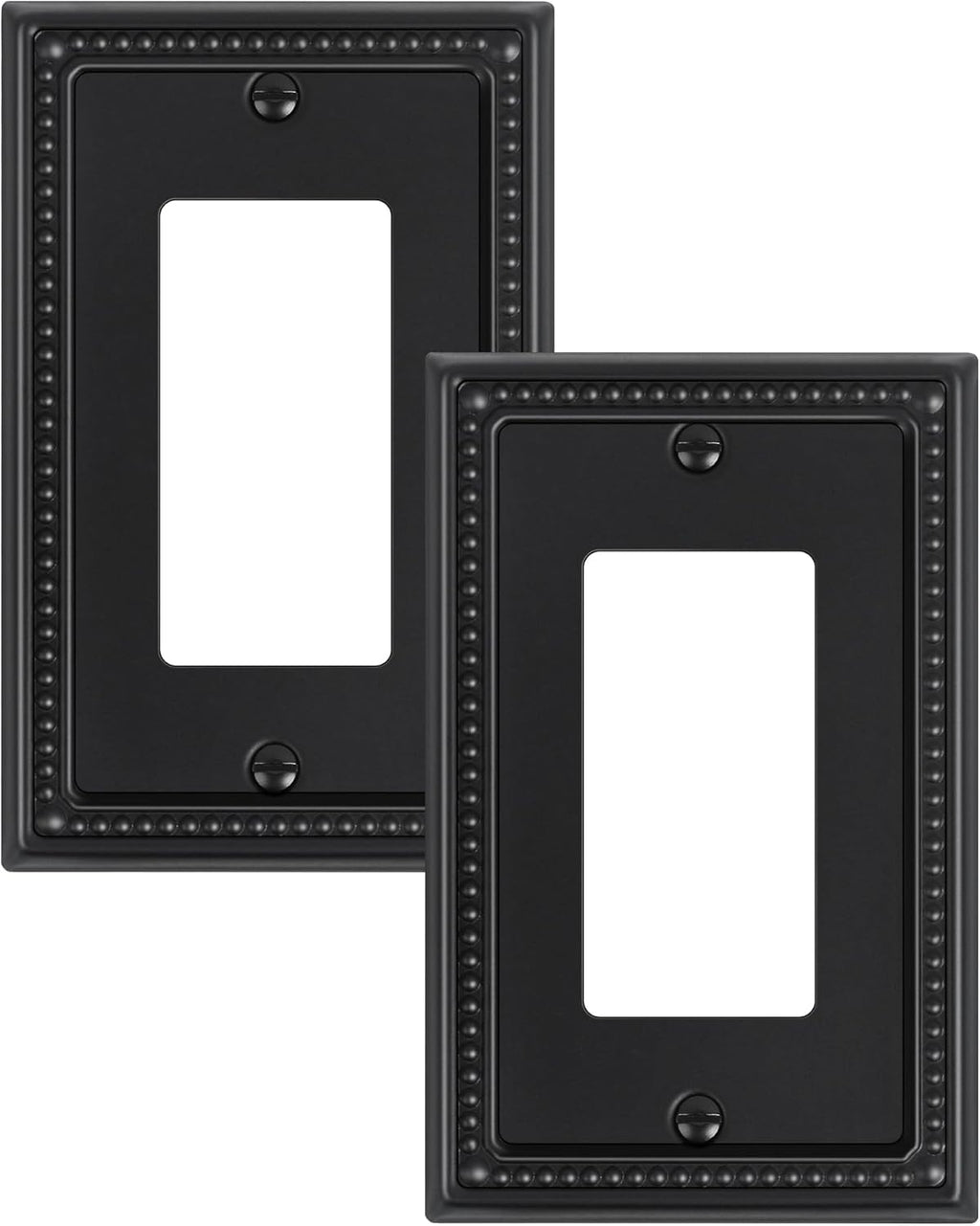 2-Pack Decorator Outlet Cover Plate, Pearls Decorative Switch Plates and Outlet Covers, Black Metal Wall Plates for Electrical Outlets, Receptacle, GFCI Outlet, Dimmer Switch