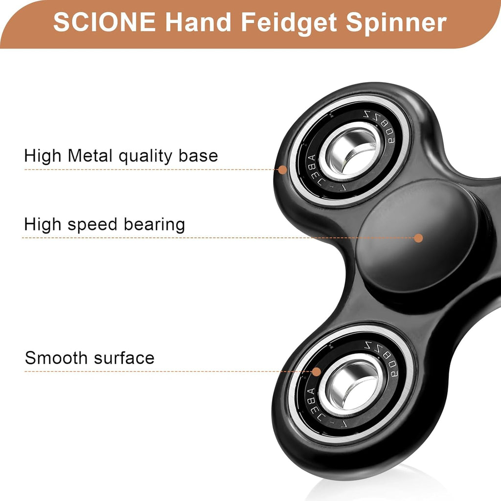 SCIONE Fidget Spinner Toy 1 Pack, Stress Anxiety Relief Sensory Fidget Toys for Kids Adults, Cool Fidget Spinners for ADHD Autism Birthday Gifts Stocking Stuffers Classroom Prizes for Boys Girls