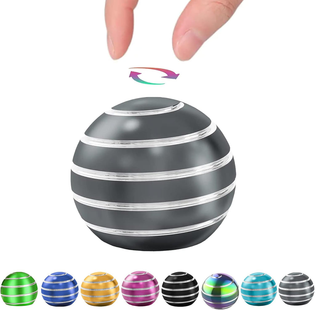 Kinetic Spinning Toys, Desktop Toys for Office for Adults, Cool Fidget Toys and Gadgets, Sensory Fidget Toy for Kids Party Favors, Stocking Stuffers (1.77", Gray)