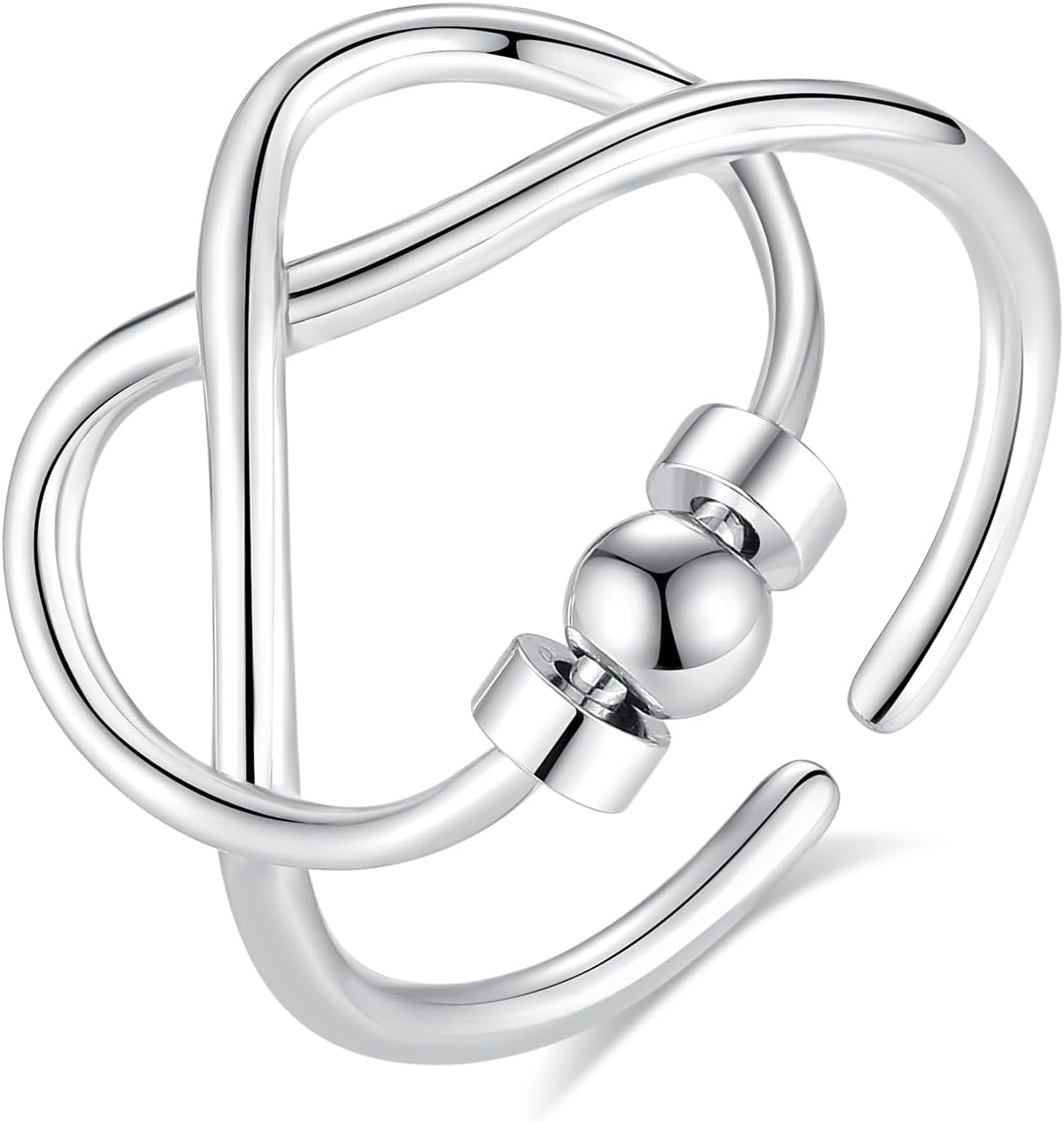 INFUSEU Funny Spinner Fidget Rings for Women Girls Anti Anxiety Stress Worry, Adjustable Size