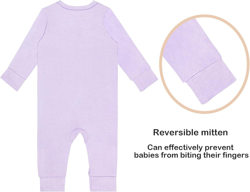 GUISBY Rayon Baby Pajamas, Long Sleeve with Snap Closure Pajamas Sleepers