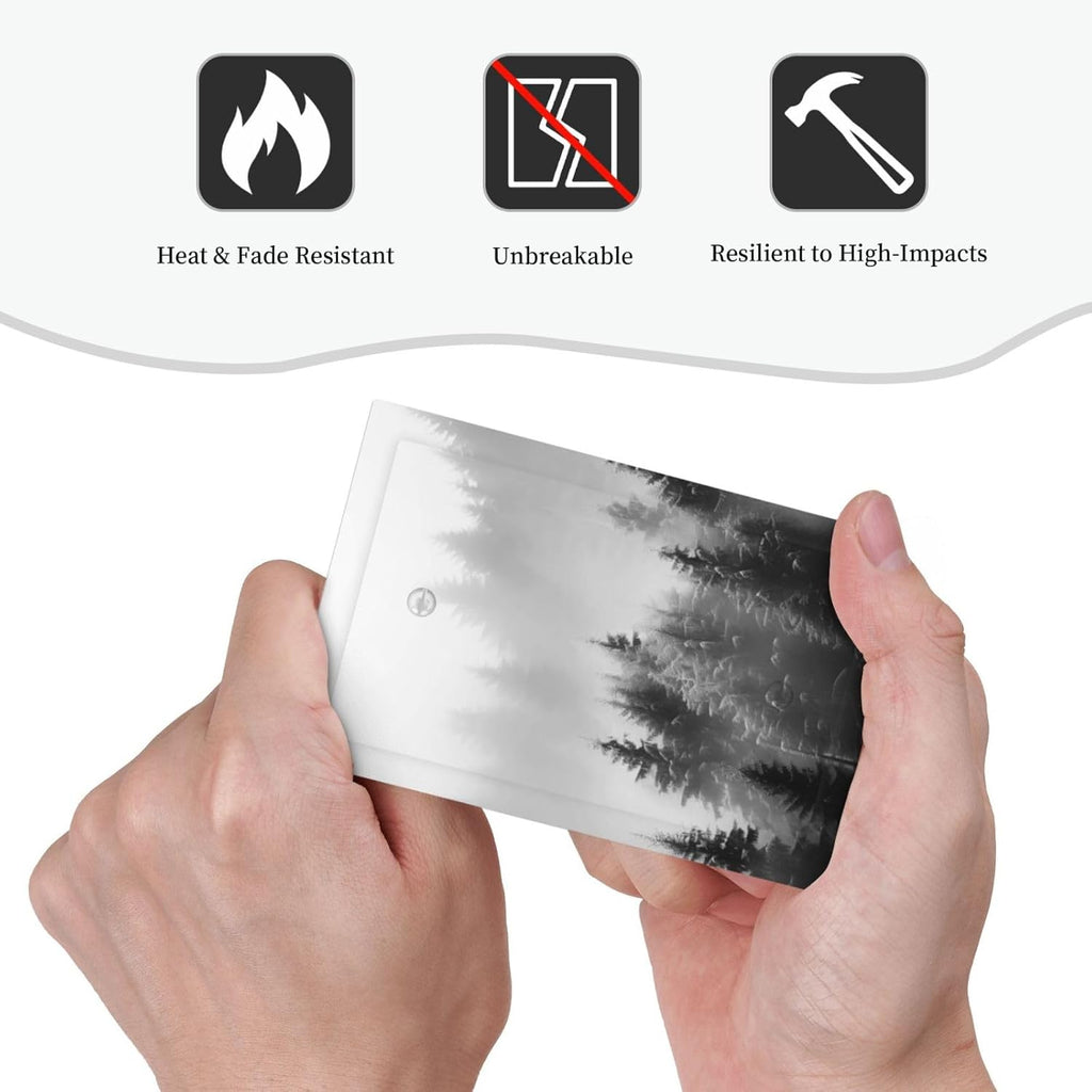 Foggy Forest Natural Scenery Retro Tree Pine Light Switch Cover Plate 1 Gang No Device Blank Electrical Wall Plates Faceplate Decorative Switch Plate for Bed Room Living Room Decor