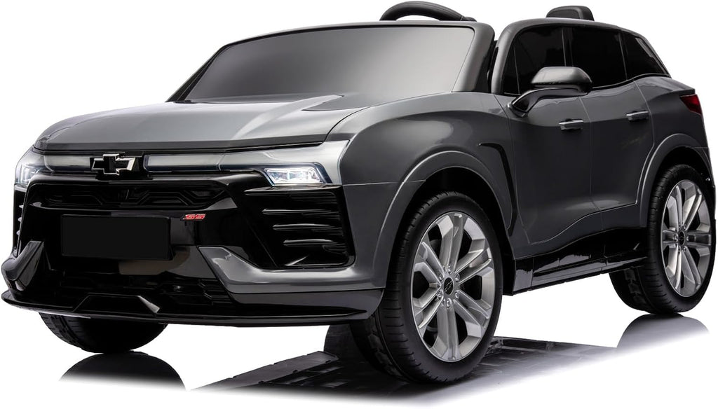 Hetoy 24V 2-Seater SUV Licensed Chevrolet Blazer Ride On Car Toy w/Parent Remote Control, 3 Speeds, Wireless Music, MP3 Player, Electric Car for Kids Ages 3-8, Grey
