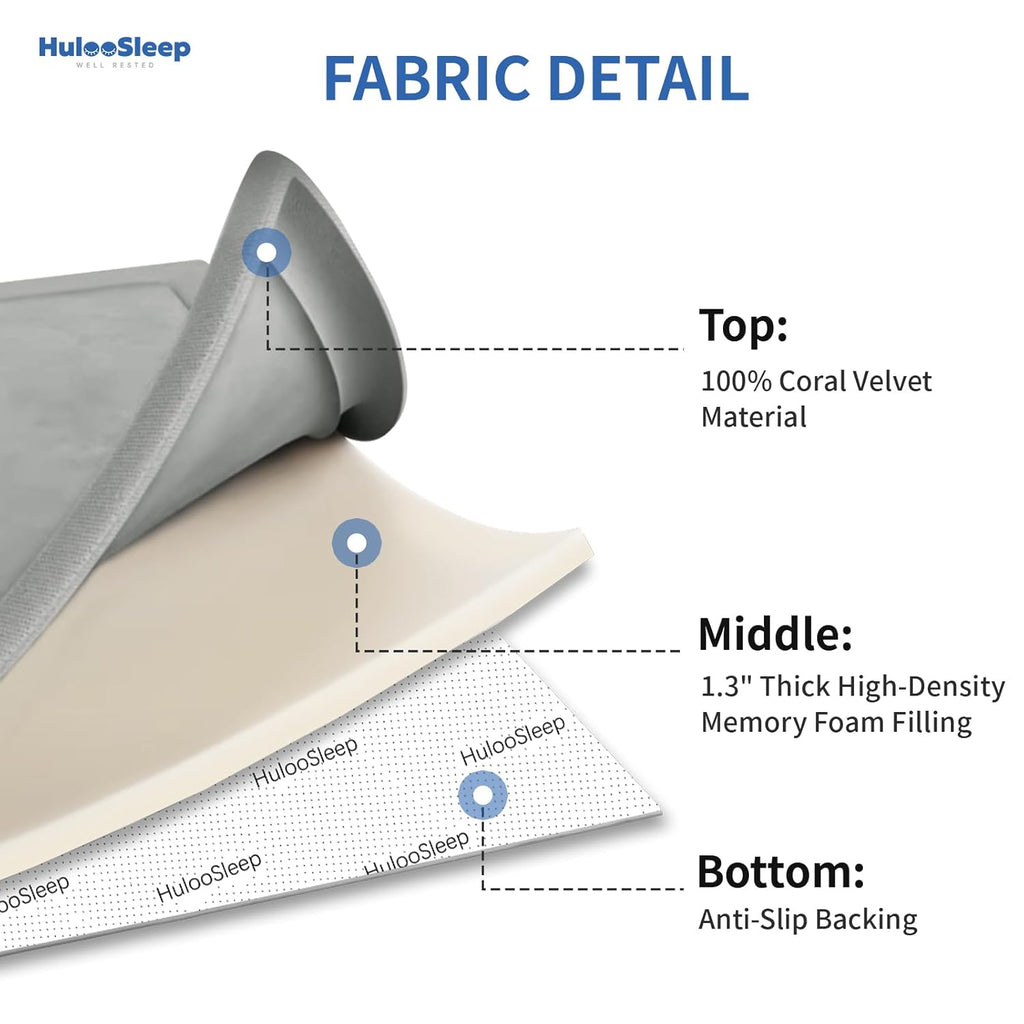 Baby Play Mat for Floor,1.3" Thick Memory foam Tummy Time Mat,Water Repellent Soft Velvet Nursery Rug,Extra Large Non Slip for Crawling,Toddlers,Infants,kids,Tatami Style for Living Room(Light Grey)