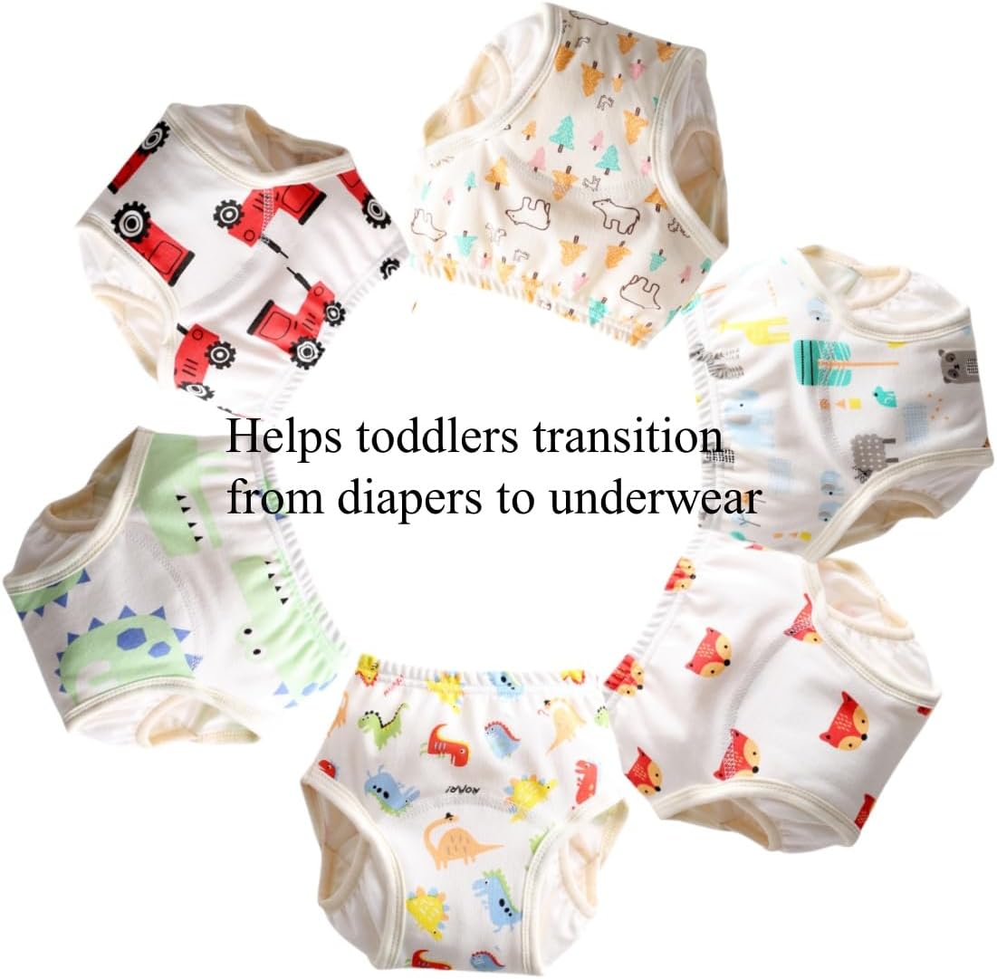 Baby Training Underpants,Soft Cotton Absorbent Potty Training Underwear For Baby Boys And Girls 6 Pack