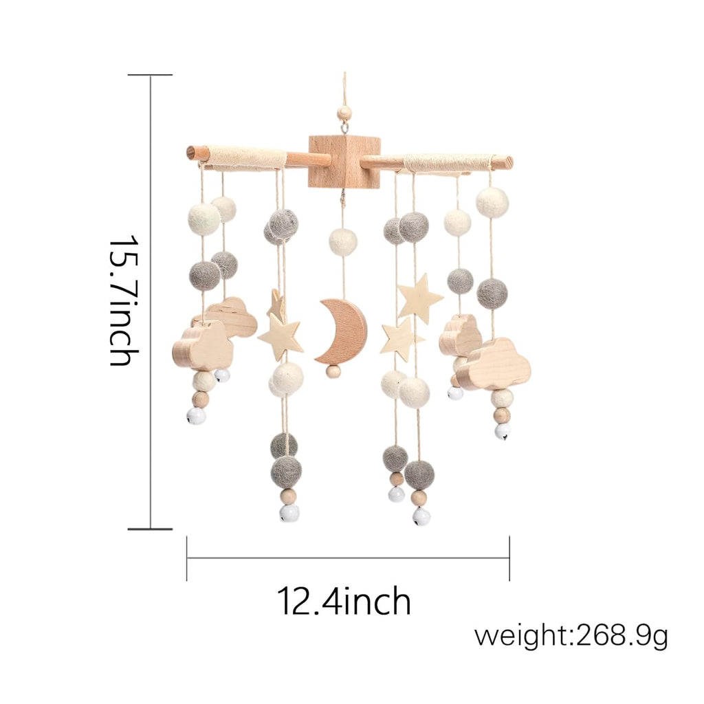 Baby Mobile for Crib | Baby Crib Nursery Mobile Star Moon for Baby Boys and Girls | Boho Nursery Decor | Baby Shower Set for Infant Bedroom Hanging Decoration