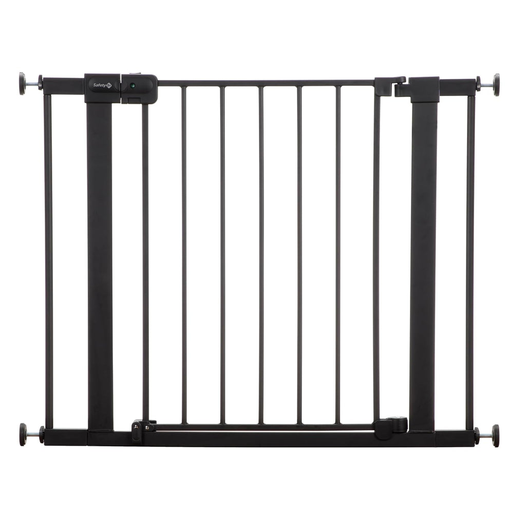 Safety 1st Easy Install Baby Gate for Doorways, Auto-Close Pressure-Mounted Magnetic Latch, Indoor Dog Gates, No Drilling, Fits 29"-38", Black