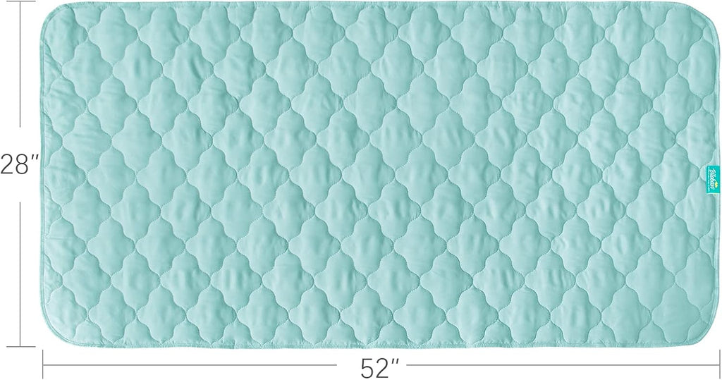 Waterproof Crib Mattress Protector Pad Cover 28" x 52", Anti Slip & Absorbent Waterproof Bed Pads for Standard Crib/Toddler Bed Quilted Machine Washable (Quilted Improved Thickness) Aqua