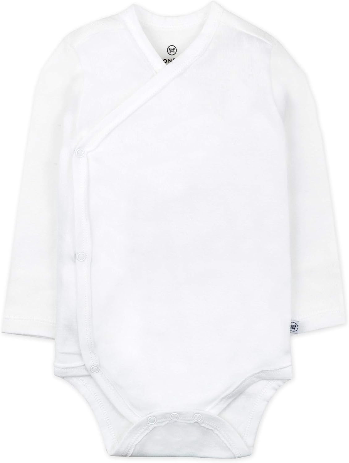 HonestBaby unisex-baby 3-pack Long Sleeve Side-snap Kimono Bodysuits Organic Cotton for Infant Baby Boys, Girls, Unisex