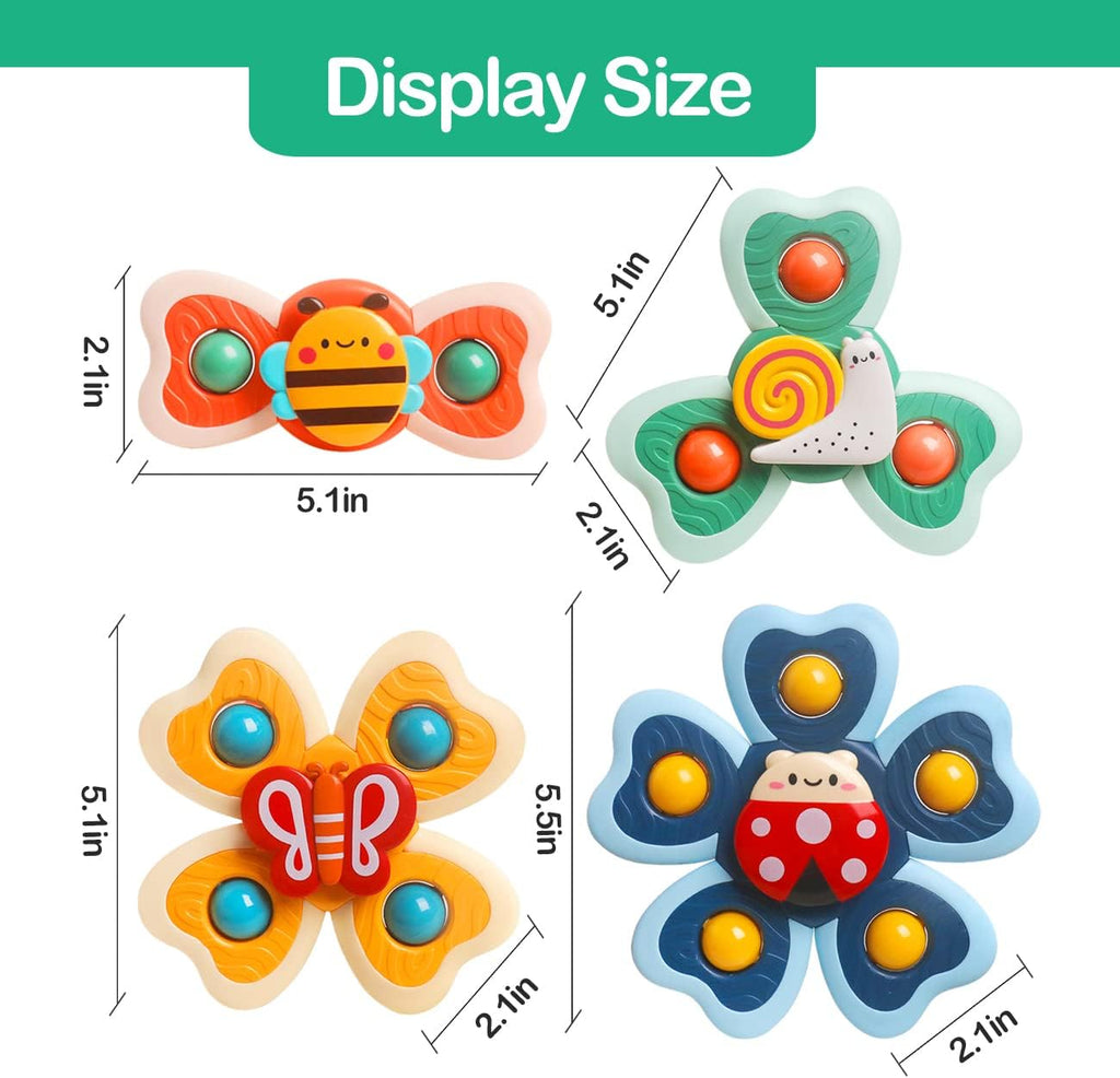 Sensory Suction Cup Toys for 1 Year Old Boys Girls Baby Simple Dimple Fidget Spinner Toys 2-4,6-12,12-18 Months Toddlers Baby Bath Travel Toys for Easter Birthday