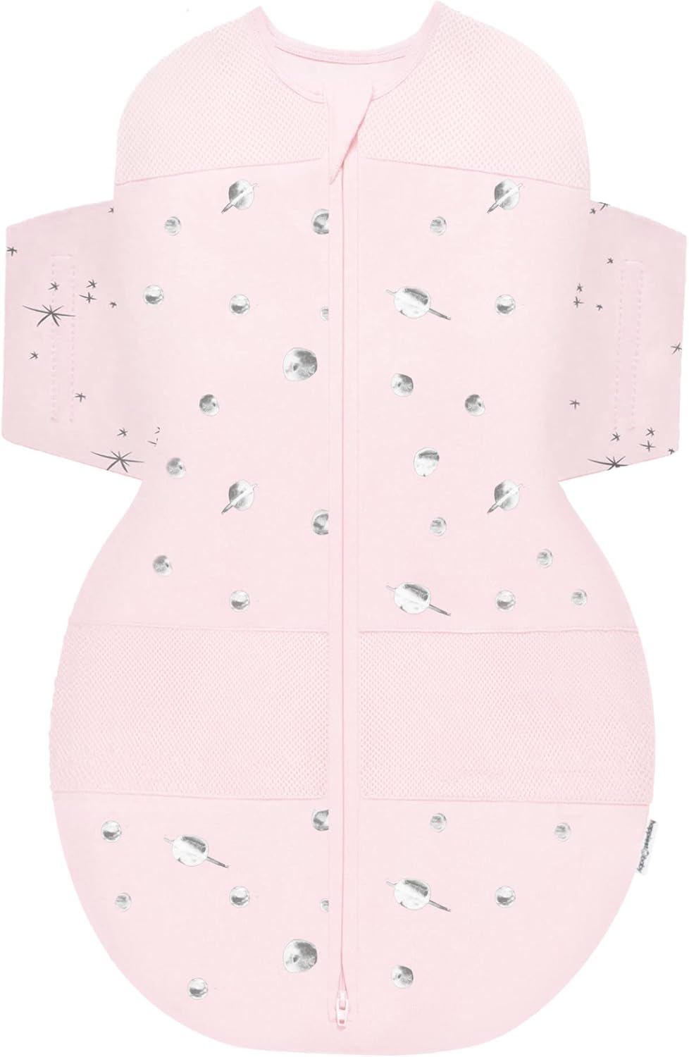 Happiest Baby SNOO Sleep Sack - 100% Organic Cotton Baby Swaddle Blanket - Doctor Designed Promotes Healthy Hip Development (Rose Planets, Medium)