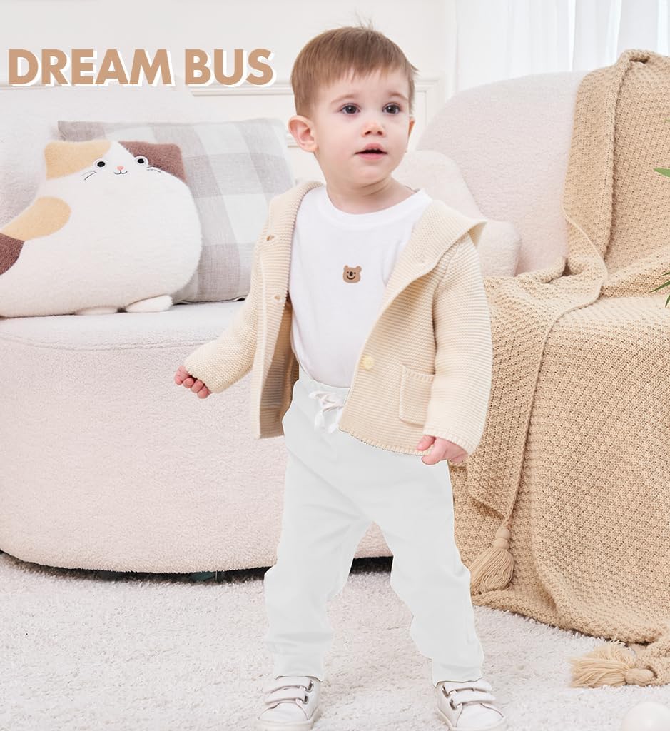 DREAM BUS Pack of 3 Toddler Jogger Pants with Pocket Toddler Boy Sweatpants Baby Boy Pants Infant Newborn Leggings