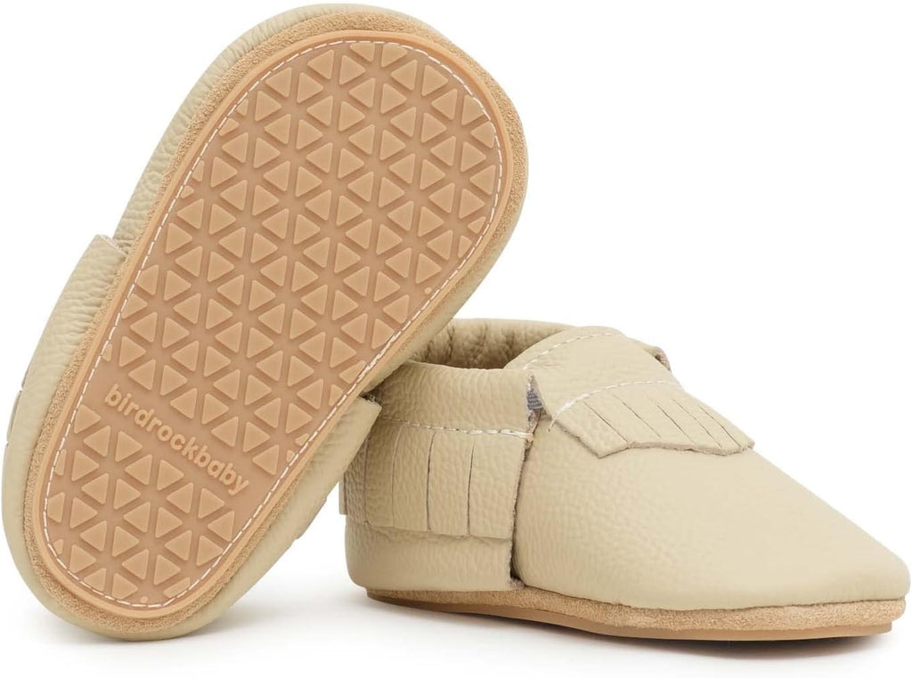 BirdRock Baby Hard Sole Moccasins - Genuine Leather Shoes for Boys and Girls