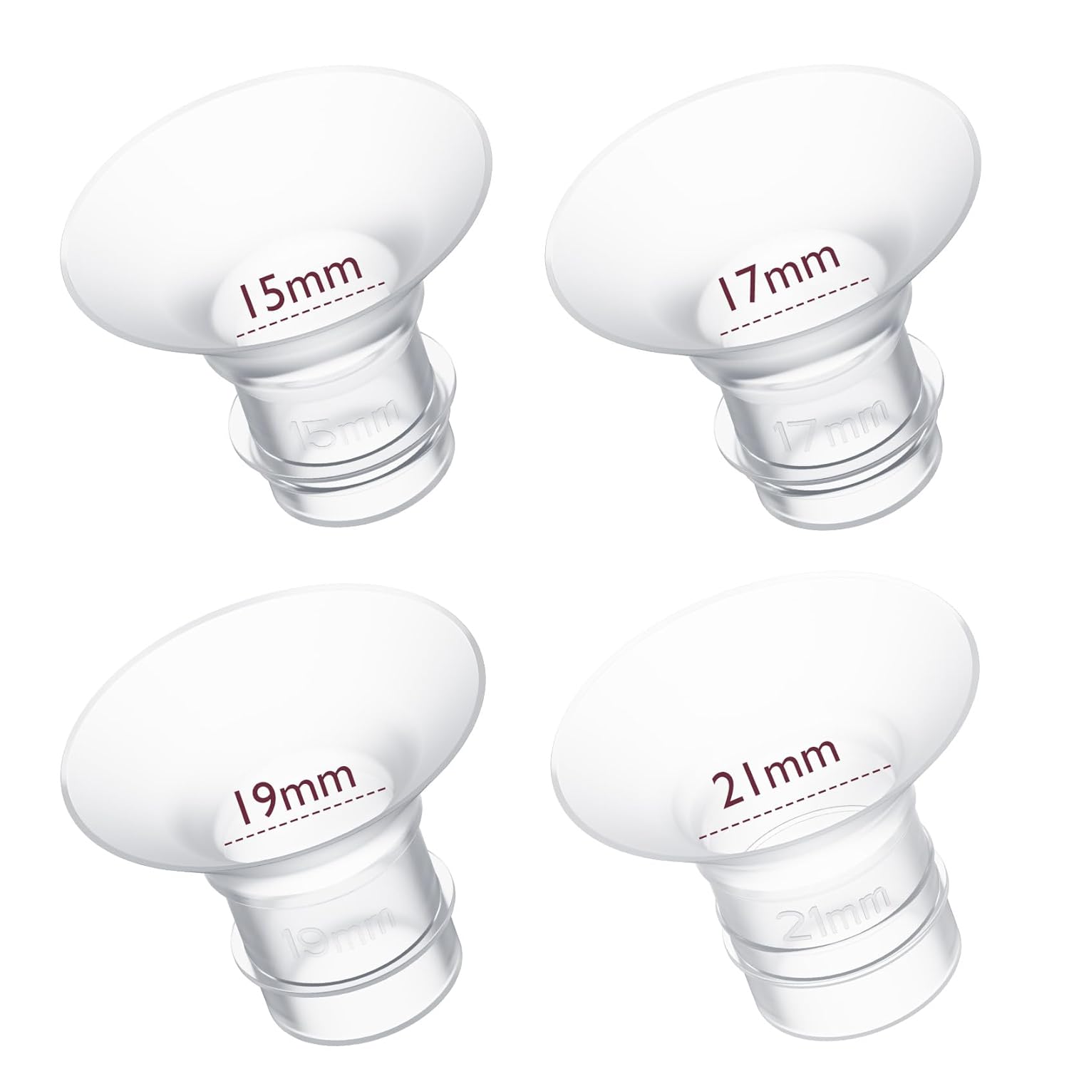 Momcozy Flange Insert 15/17/19/21mm Compatible with 24mm Flange/Shield of Most Pumps, Insert for Breast Pump Replacement Accessories, 4PCS