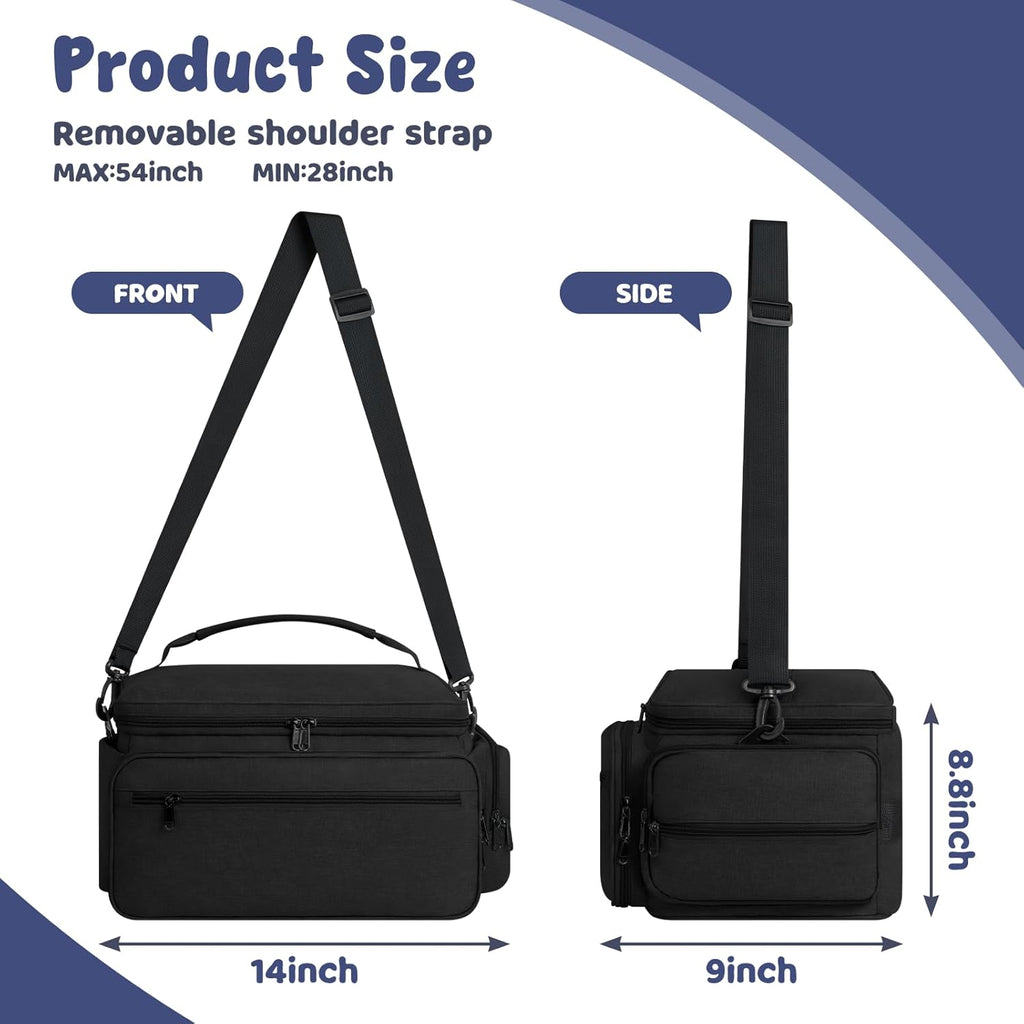 Breast Pump Bag for Spectra S1 S2, Pumping Bag with Waterproof Mat for Pumps Accessories, Portable Pump Carrying Case for Work, Travel and Family Use, Black