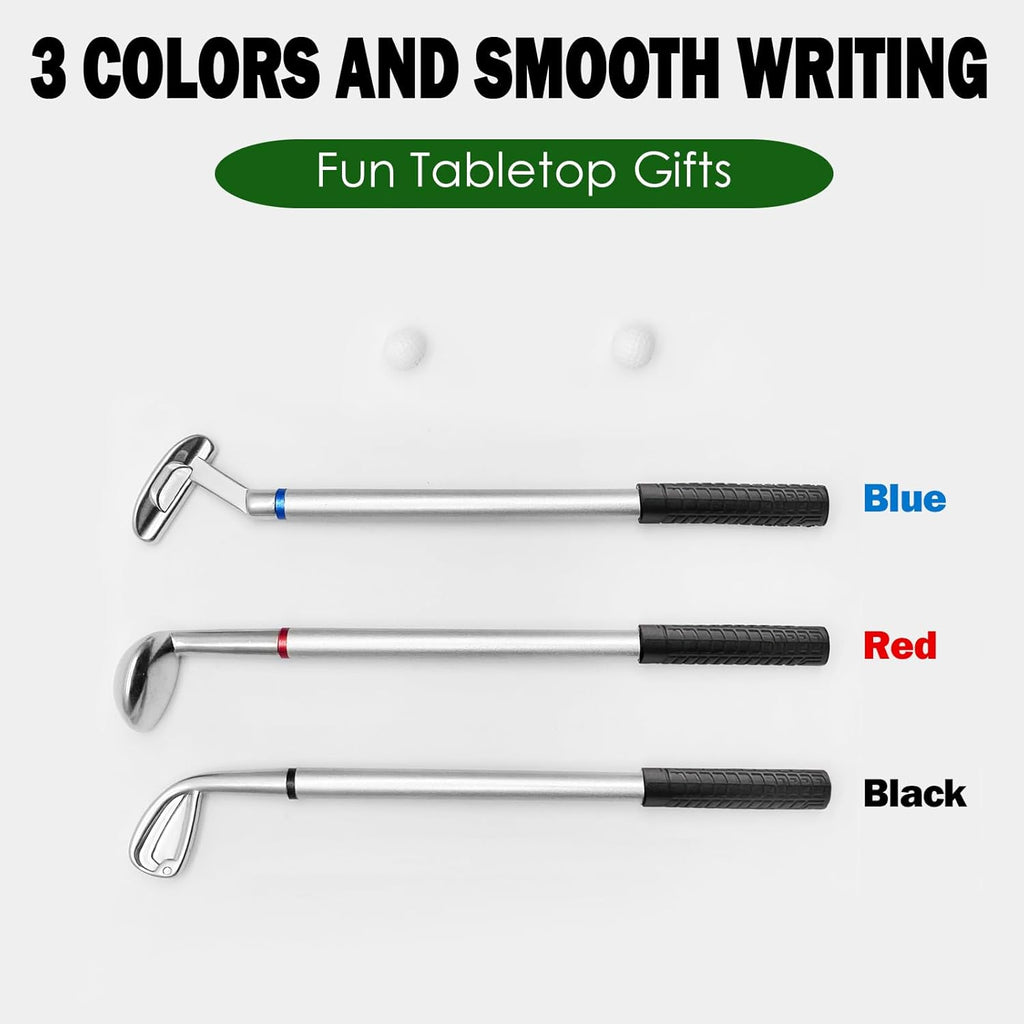 Golf Pen Gifts Mini Desktop Set with Putting Green,3 Golf Clubs Pens with Balls and Flag,Unique Stocking Stuffers,Golf Gift Office Desk Toys for Men and Women