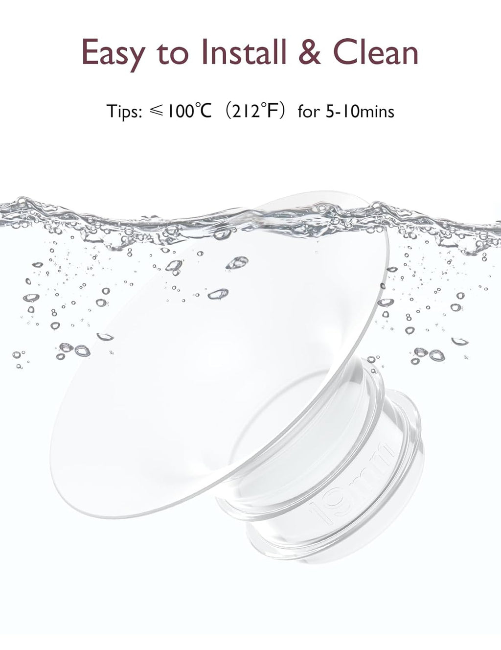 Momcozy Flange Insert 19mm Compatible with Momcozy M5. Original M5 Breast Pump Replacement Accessories, 1PC (19mm)