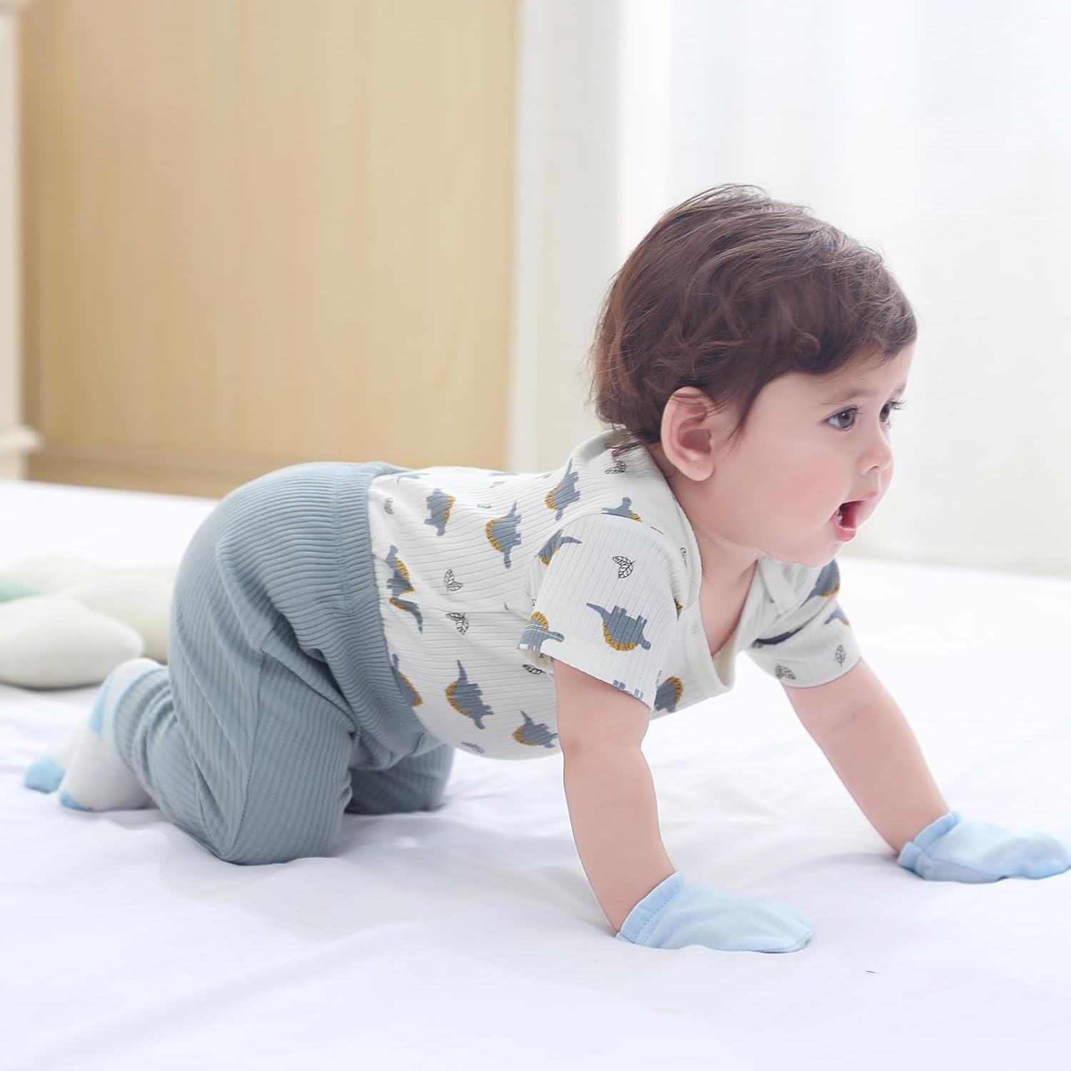 Baby Bodysuit and Pant Set Summer Ribbed Mix Match Infant Boy Girl Clothes Outfits