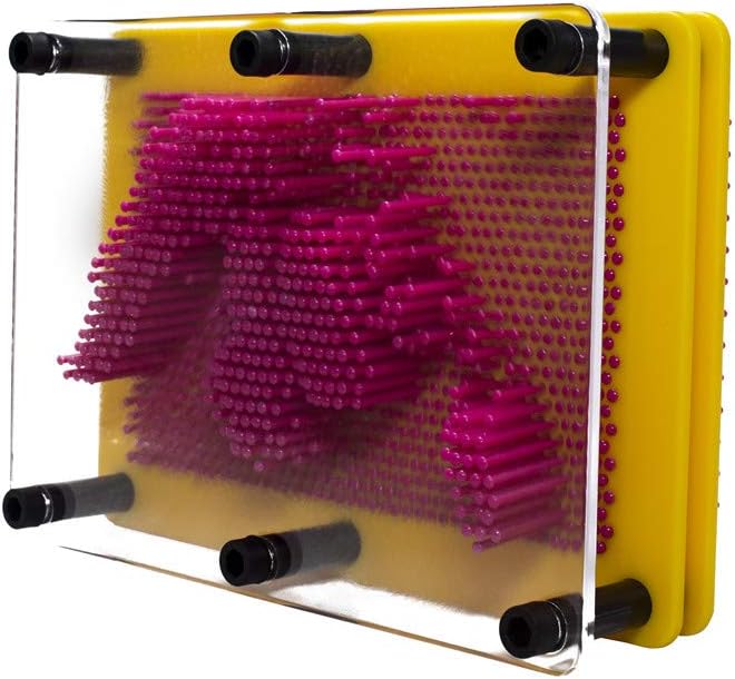 Plastic Pin Art Board Game 3D Large Size Sculpture for Children Adults 5 x 7 inches, Colorful Desk Toy Gift (Purple pin)