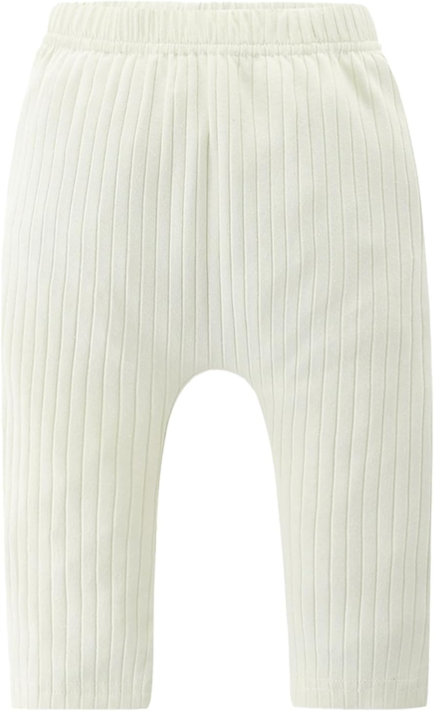Baby and Toddler Girl's 5 Pack Cotton Ribbed Pull On Pants Leggings 0-4 Years