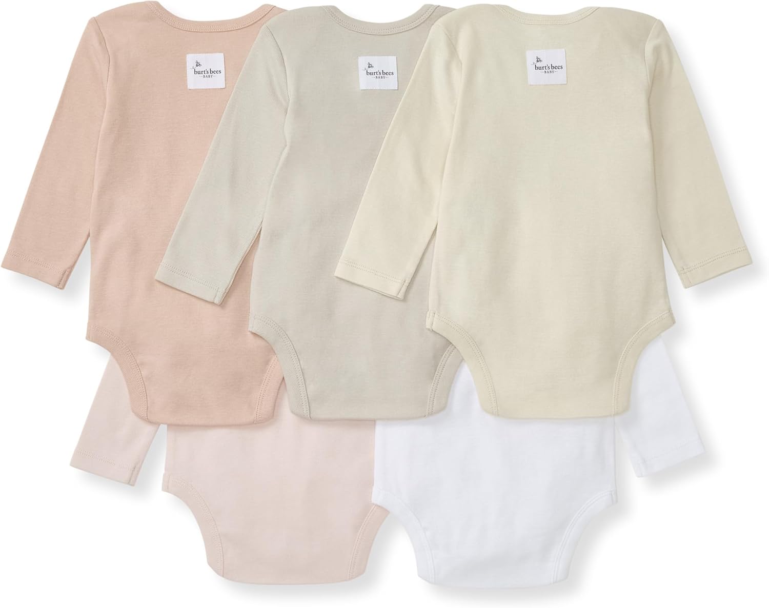 Burt's Bees Baby Unisex Organic Cotton Short and Long Sleeve Bodysuits, 5-Pack