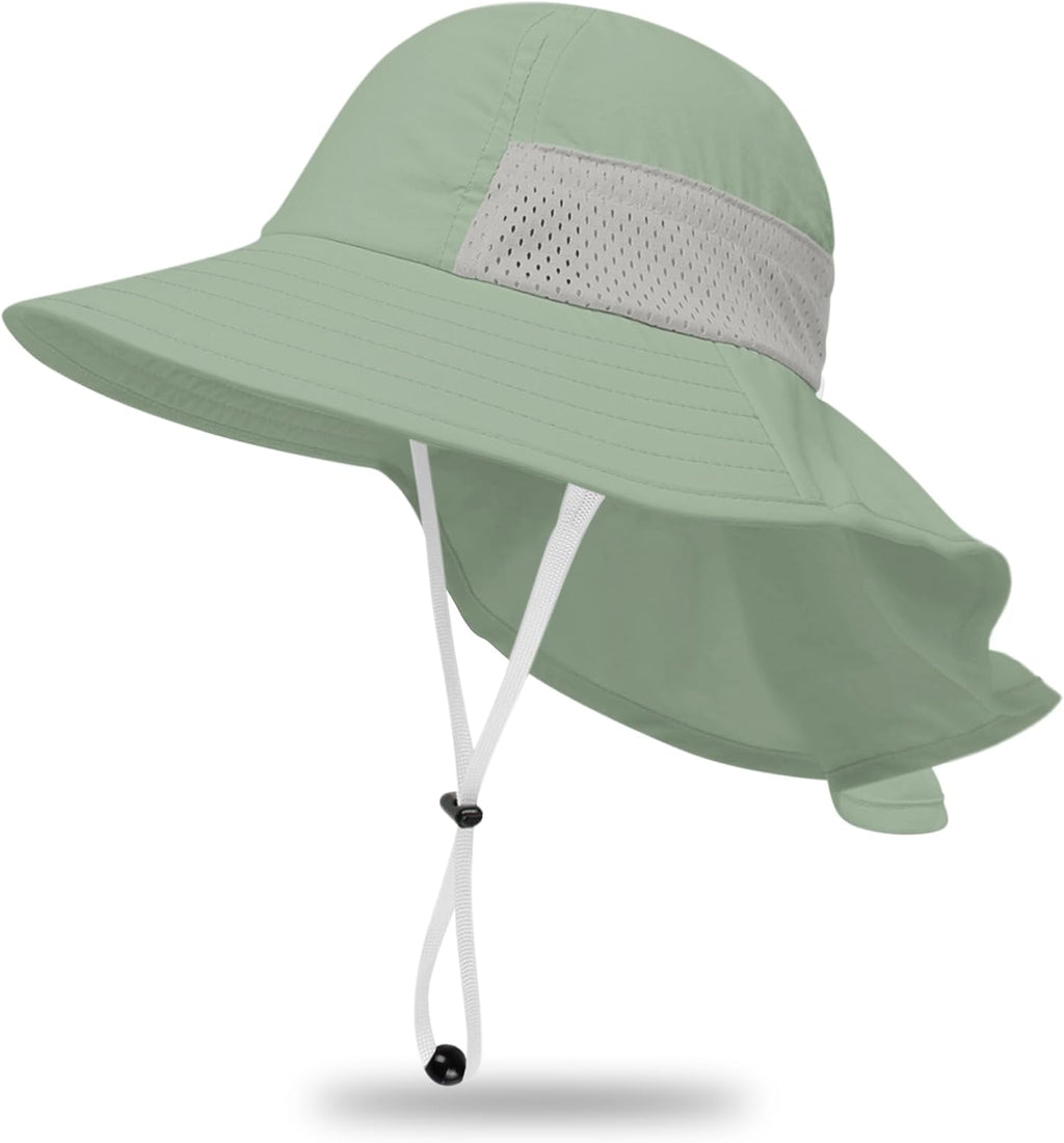Toddler Baby Sun Hat Kids Summer UPF 50+ for Boys Girls Adjustable Beach Hats with Bucket Wide Brim Age 1-7 Years