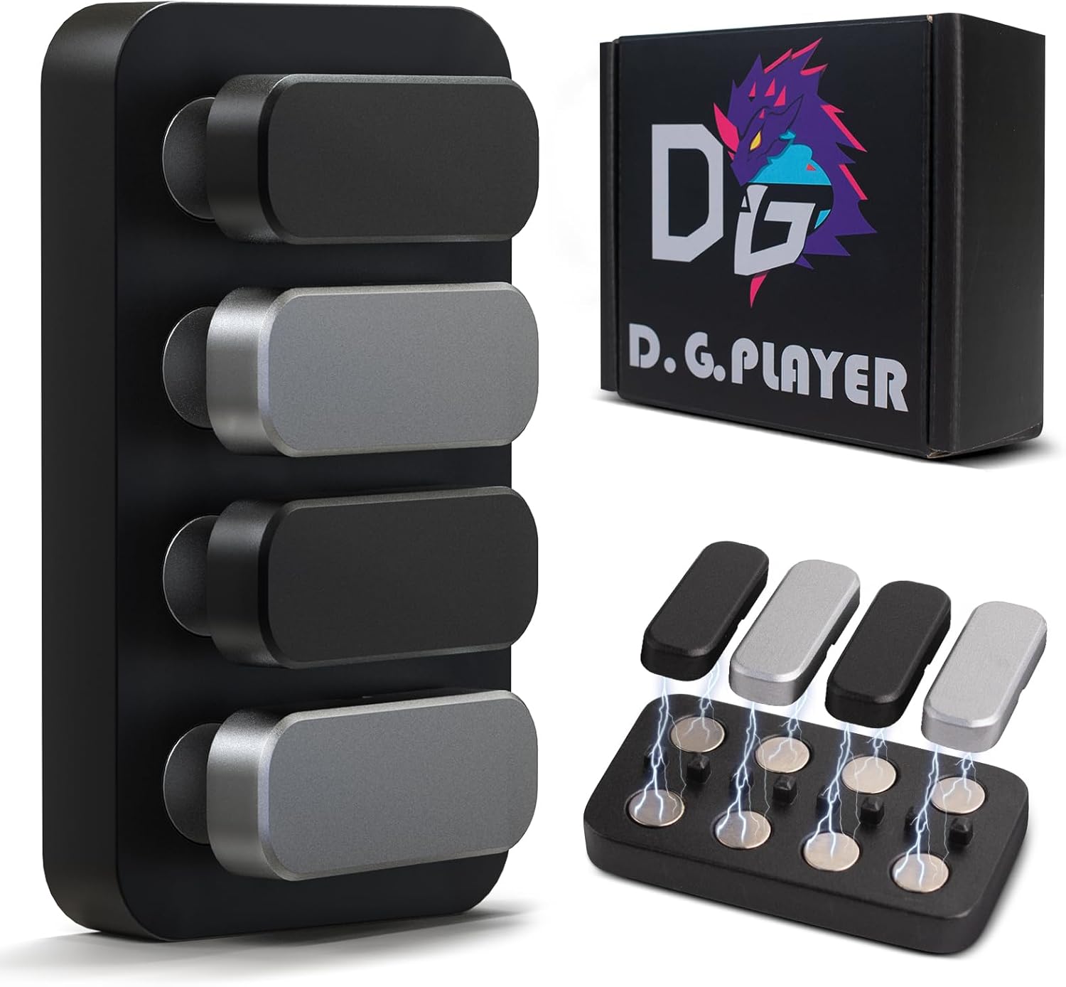 Piano Fidget Toys, Magnetic Metal Fidget Clicker EDC Fidget Slider for Adults, Help Stress Relief, Focused Concentration, Time Passing, ADHD Toys Exercise Fingers, Joints(Black Silver)