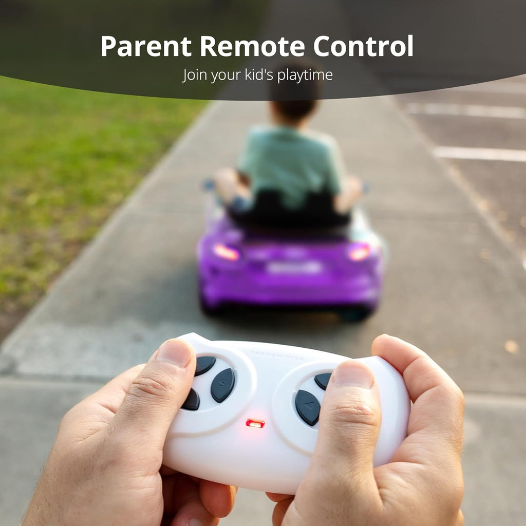 Licensed Audi Electric Kids Car, 12V Kids Ride-on Toy Car for Toddlers w/Remote - Purple