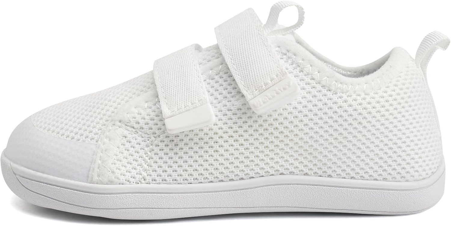 WateLves Toddler Little Kids Wide Barefoot Shoes The First Walking Shoes Girls Boys Breathable Zero Drop Minimalist Sneakers with Wide Toe Box Natural to Grow