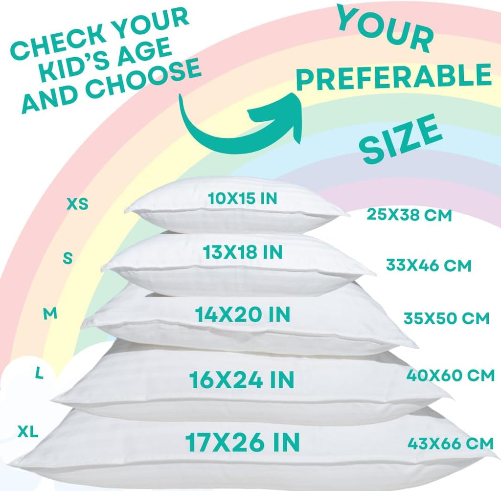 kinder Fluff Toddler Pillow (2-Pack) – Small Pillows for Kids - Hypoallergenic, Machine Washable & Lump Free - Intended for Children 2+ Years (10x15in, Pink)