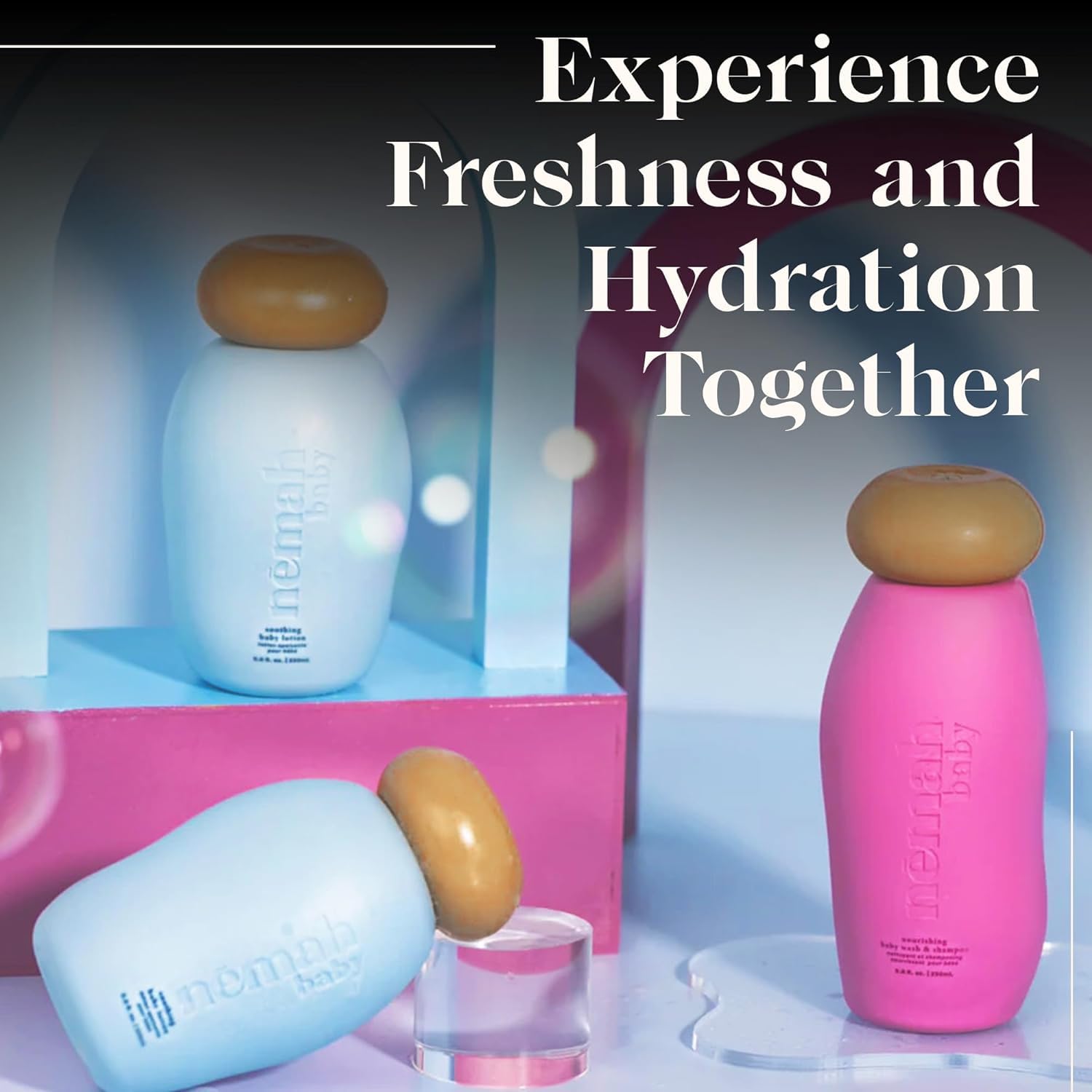 Nemah - Soothing 2-in-1 Baby Shampoo & Wash and Calming Body Lotion, a Moisturizer for Babies & Toddlers, Plant-Derived, Vegan & Gluten-Free