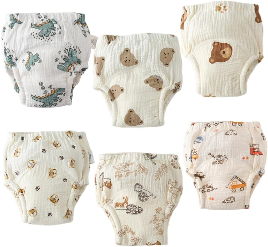 Baby Training Underpants,Soft Cotton Absorbent Potty Training Underwear For Baby Boys And Girls 6 Pack