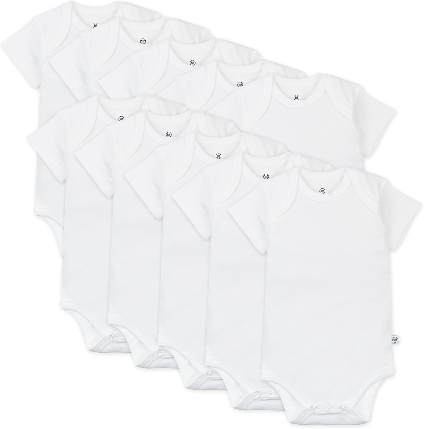 HonestBaby unisex-baby 10-pack Short Sleeve Bodysuits One-piece 100% Organic Cotton for Infant Baby Boys, Girls