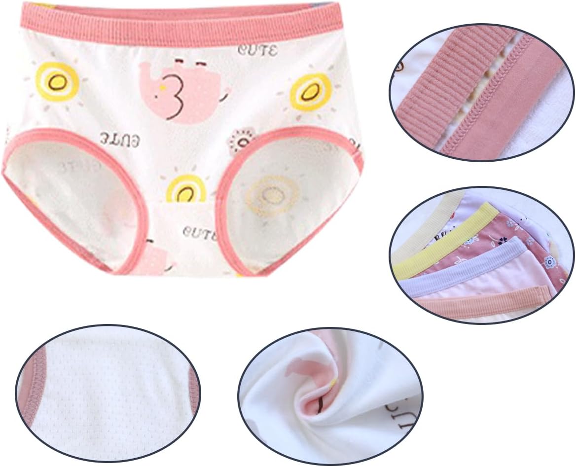 Little Girls' soft and breathable Comfort Panty Briefs Toddler Undies and Cotton Bikini Underwear Multipacks